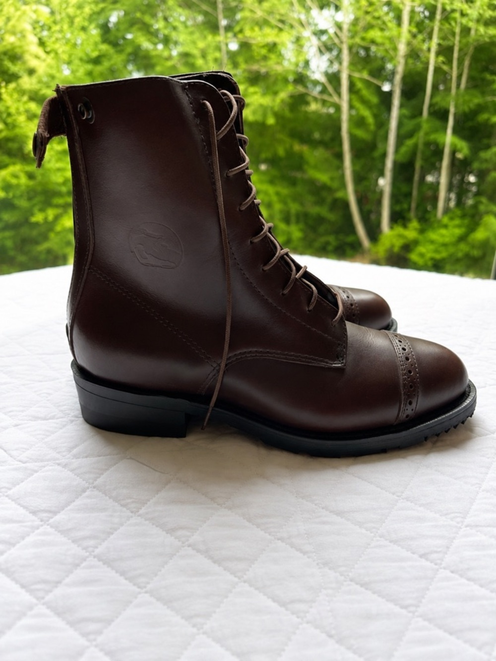 Vintage Women’s Brown Leather Lace-Up Riding Boots Made in USA Size 6.5​